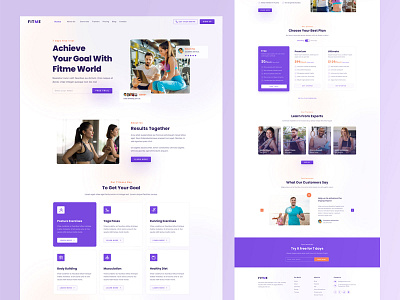 Fitness website bodybuilding coach diet fitness gym health homepage landing page lifestyle mhealth care ui ui design ux ux design webdesign website weightloss workout workout training yoga