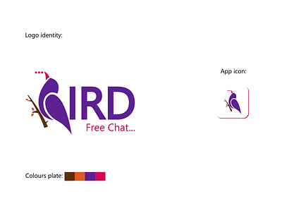 Bird chat logo / app icon branding design flat icon illustration logo minimal