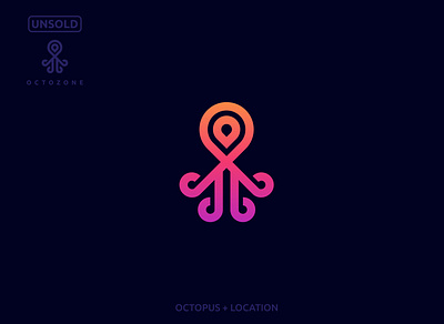 OCTOZONE Logo abstract branding design flat gradient icon illustration location logo logo design minimal modern octopus unique vector