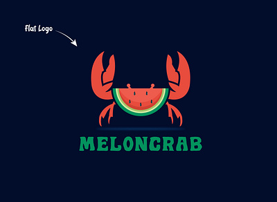 Meloncrab Logo branding cool crab design flat food graphic design icon illustration logo minimal minimalist pictorial unique vector watermelon