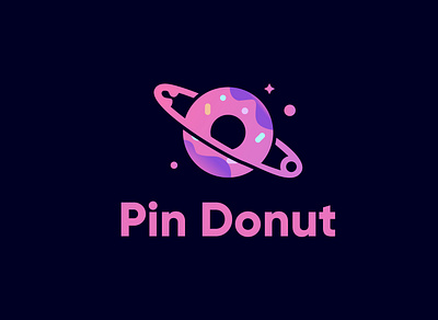 Pin Donut Logo brand identity branding design donut flat food icon illustration logo minimal minimalist modern restaurant unique vector