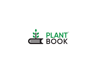 Plant Book logo book branding clean logo creative design education flat graphic design green icon illustration logo logo design minimal minimalist modern plant standard tree vector