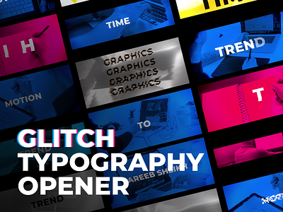 Glitch Typography Opener - Video Animation adobe after effect animated video animation glitch typography opener glitch video motion graphics opener video typography typography opener video animation
