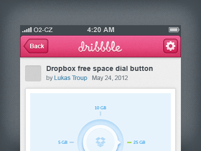Dribbble iOS App concept button dribbble ios iphone navigation ui
