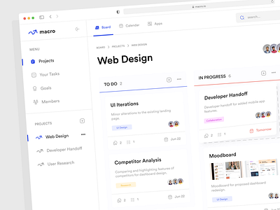 Macro - Project Management Dashboard Design