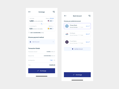 On-Ramp Crypto Exchange Application app design exchange figma mobile on ramp product design ui ux