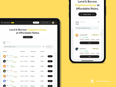 Cryptocurrency Landing Web App app branding cryptocurrency design figma lending loan p2p product design ui ux