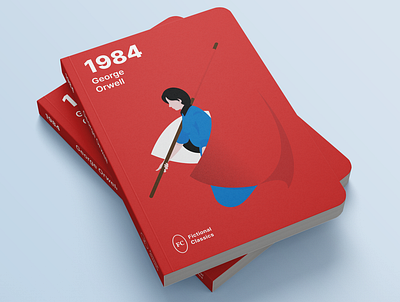 Modern literature book covers: 1984 design flat graphic design illustration minimal vector