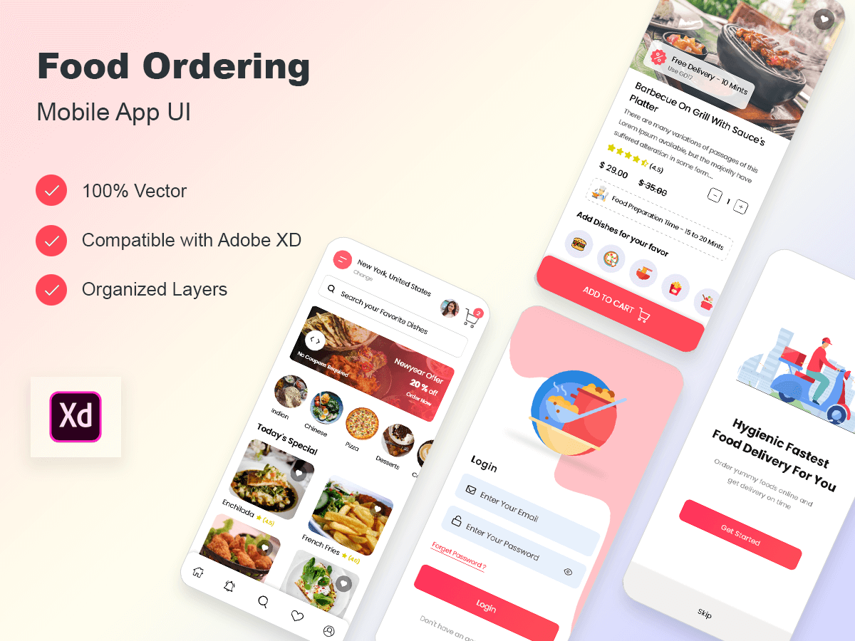 Food Ordering Mobile App UI by innovativedesigndraft on Dribbble