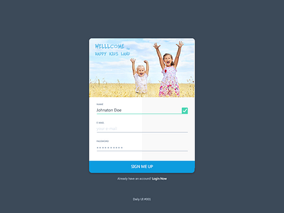 Daily UI #001 - Sign Up dailyui register signup