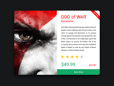 Daily UI #012 - E-Commerce Shop (Single Item) 012 dailyui e commerce game god of war gow shop single item video games