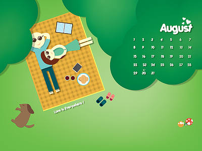 August Calendar - Love is Everywhere ! august calendar love summer