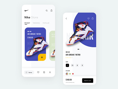 Nike Store App Concept app e-commerce app mobile app shoes app ui design