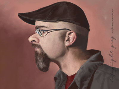 Self Portrait Detailing caricature color painting photoshop sketch