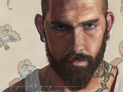 "Little Brother" beard brother illustration paint painter12 painting portrait tattoo
