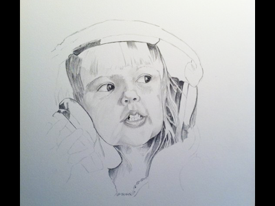 Jesse's Girl drawing grey pencil portrait sketch