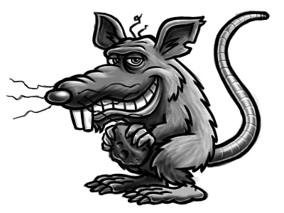 Rat Cartoon Character Sketch