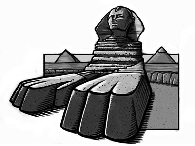 Sphinx in Egypt Cartoon Sketch 3 ancient art cartoon cartooning drawing illustration sketch