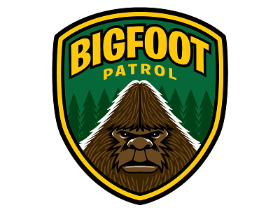 Bigfoot Patrol Embroidered Patch Design/Illustration art bigfoot cartoon cartoon character cartooning character drawing illustration illustrator paranormal patch vector