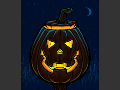 Jack O' Lantern Pumpkin Cartoon Character Sketch