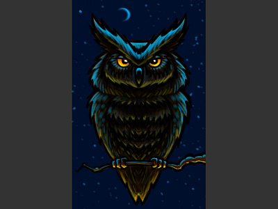 Owl Cartoon Character Sketch