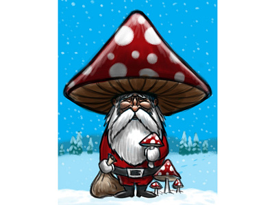 Shroom Santa Cartoon Character Sketch