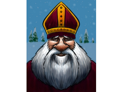 Sinterklaas Cartoon Character Sketch