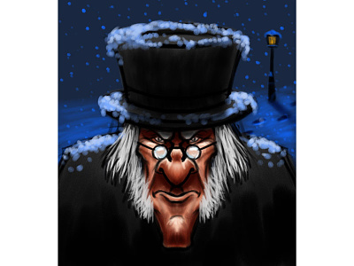 Ebeneezer Scrooge Cartoon Character Sketch art cartoon cartoon character cartooning character christmas drawing illustration sketch winter