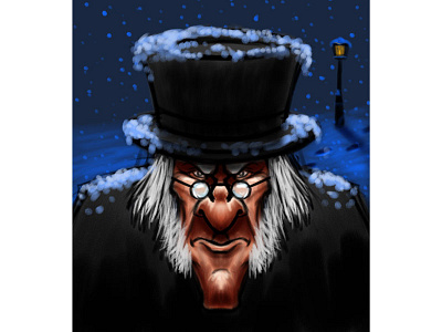 Ebeneezer Scrooge Cartoon Character Sketch