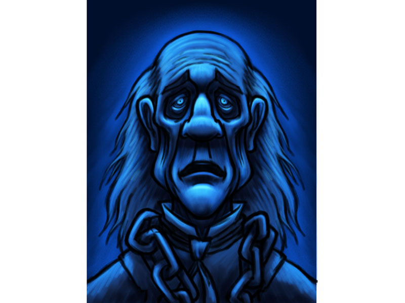 Ghost of Jacob Marley from “A Christmas Carol" Cartoon Character by