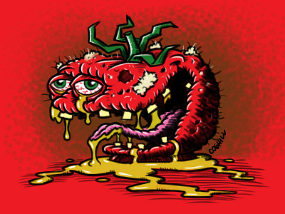 "Toxic Tomato" Cartoon Character Sketch
