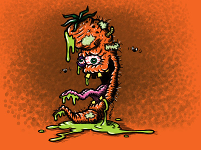 "Contagious Carrot" Cartoon Character Sketch art cartoon character cartooning drawing food gross illustration lowbrow rotten sketch vegetable