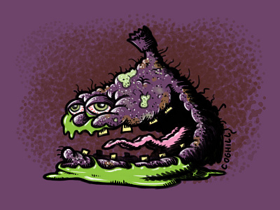 "Foul Fig" Cartoon Character Sketch art cartoon character cartooning drawing food fruit gross illustration lowbrow rotten sketch