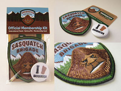 Sasquatch Brigade Membership Kit art bigfoot cryptid cryptozoology embroidered patch merchandise paranormal patch sasquatch