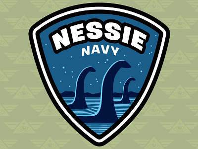 "Nessie Navy: Cryptid Command" Embroidered Patch Design army art cryptid cryptozoology embroidered patch loch ness monster merchandise military nessie paranormal patch