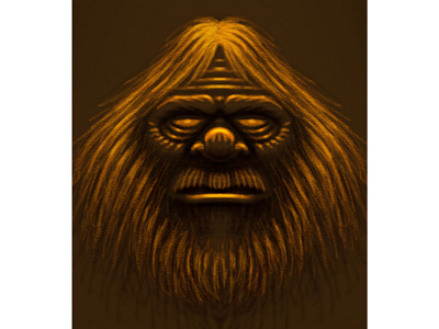Bigfoot Head Limited Palette Drawing bigfoot creature drawing head limited palette sketch
