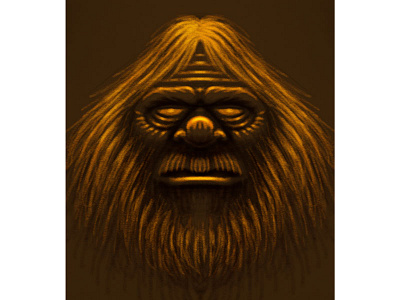 Bigfoot Head Limited Palette Drawing