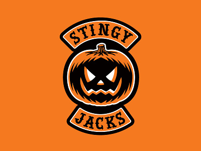 "Stingy Jacks" Halloween Biker Patch biker gang halloween jack-o-lantern limited palette patch pumpkin