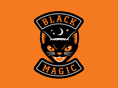 "Black Magic" Halloween Biker Patch animal biker cat halloween limited palette moon patch stars