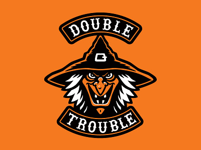 "Double Trouble" Witch Halloween Biker Patch