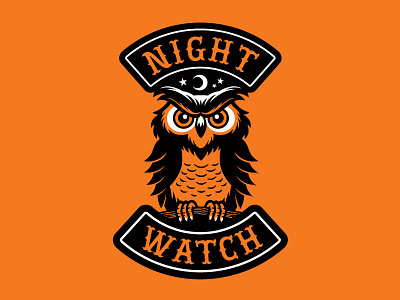 "Night Watch" Owl Halloween Biker Patch