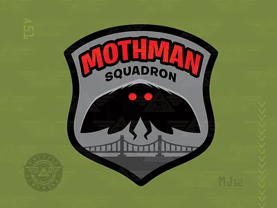 Mothman Squadron embroidered patch creature cryptid cryptozoology military monster patch