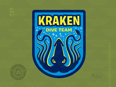 Kraken Dive Team embroidered patch creature cryptid cryptozoology military monster patch