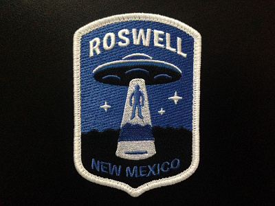 "Roswell" UFO Alien Abduction Embroidered Patch alien embroidered patch limited palette minimalist paranormal patch ufo
