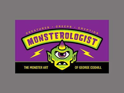 Monsterologist Biz Card branding identity illustrate limited palette logo monster