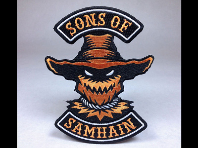 "Sons Of Samhain" Scarecrow Embroidered Patch embroidered patch halloween limited palette patch scarecrow