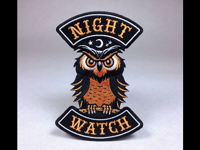 "Night Watch" Owl Embroidered Patch embroidered patch halloween limited palette owl patch