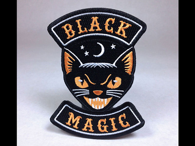 "Black Magic" Cat Embroidered Patch cat embroidered patch halloween limited palette patch