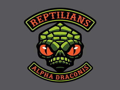 Reptilians - Cryptid Biker Patch