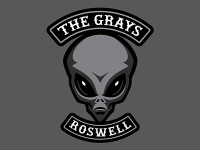 "The Grays" - Cryptid Biker Patch (Aliens) alien biker creature cryptid monster motorcycle patch